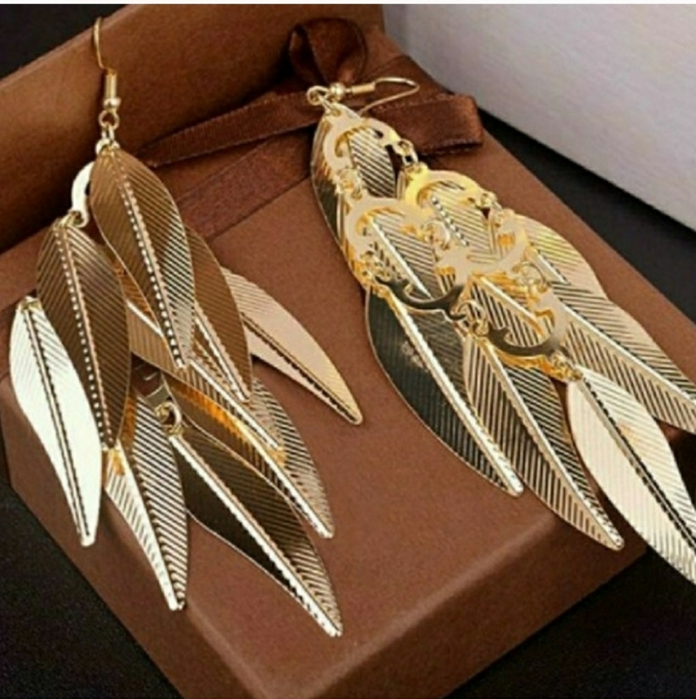 🎀Boho Style Layered Leaf Earrings - Picture 3 of 5